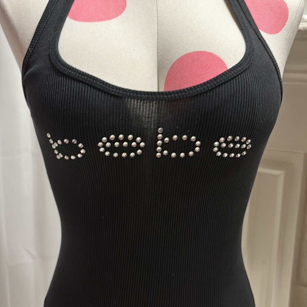 Bebe Black Racer Back Tank Top Like New Excellent Condition - Picture 4 of 7
